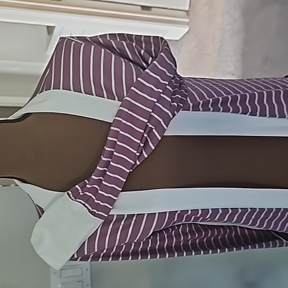 MAGIC FIT - mauve striped cardigan size small - Picture 3 of 5